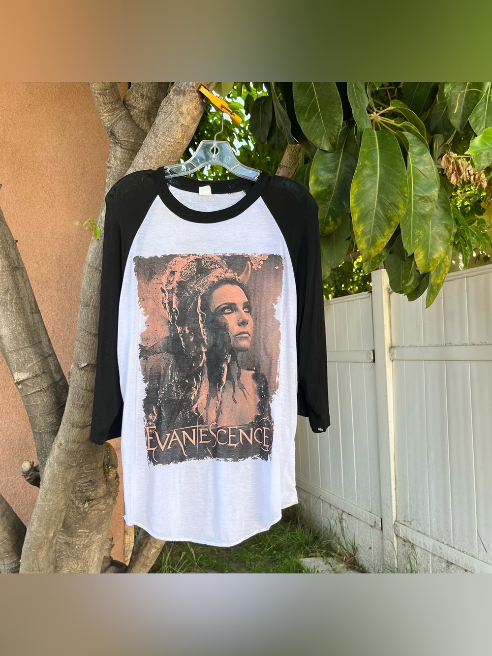 Evanescence 2017 Synthesis Tour Raglan Baseball Tee .